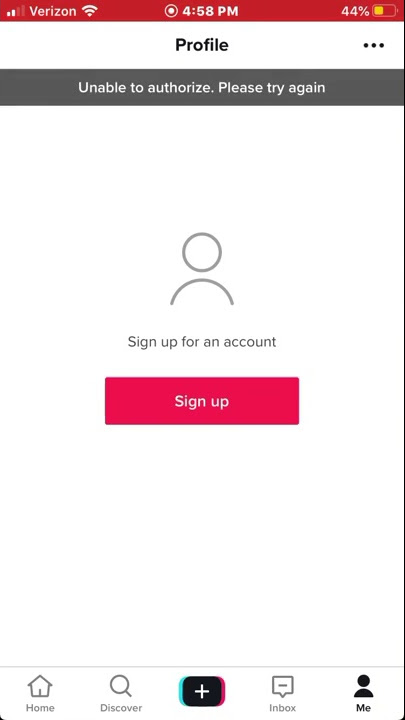 Tiktok is broken right now unable to authorize (unfixable)