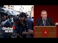 Erdogan says West ignoring human rights in Gaza because it&#39;s &quot;Muslim blood&quot; being spilled