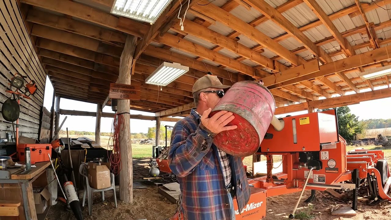 The BEST way to put Fuel in a Wood Mizer Sawmill