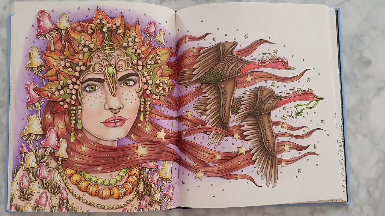 Adult Colouring Book Flip Through and Color - Tales from the Forest Kingdom  by Hannah Karlzon 