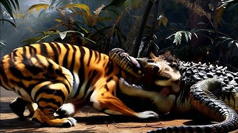 Tiger vs. Crocodile#ai#GPT#sora#kling#openai#story#animal