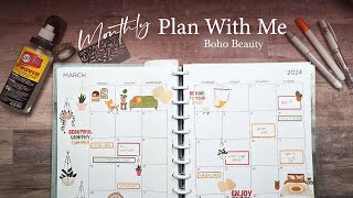 Monthly Plan With Me - Boho Beauty | March  2024