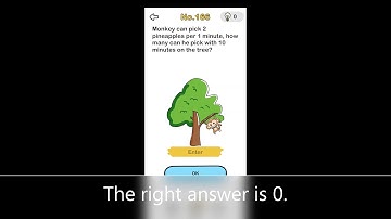 Monkey can pick 2 pineapples per 1 minute Brain Out Level 166