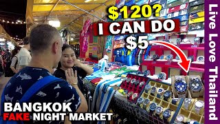 BANGKOK Fake Night Market Shopping Spree | 1st Copy Items | Prices & Quality  #livelovethailand