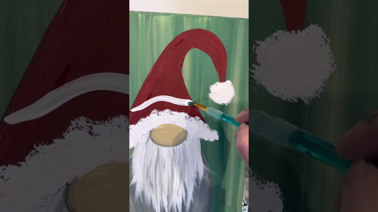 Christmas gnome painting idea for beginners! 🎨🎄