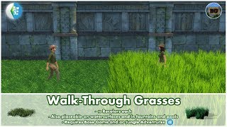 Bakies The Sims 4 Custom Content: Walk Through Grasses - Basegame + Jungle Adventure