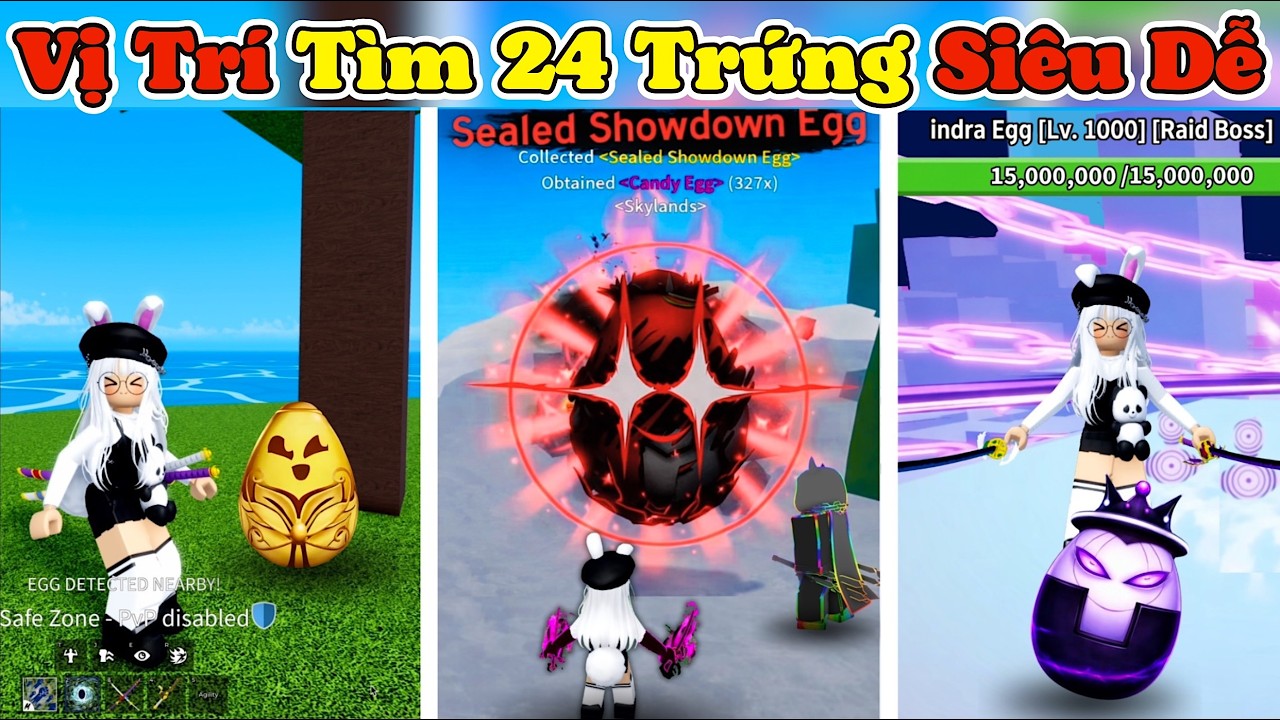 [BloxFruit] Vị Trí Nhặt Trứng Làm Nhiệm Vụ Siu Dễ Mở Trứng Siu Hiếm Lấy Vật Phẩm Bunny