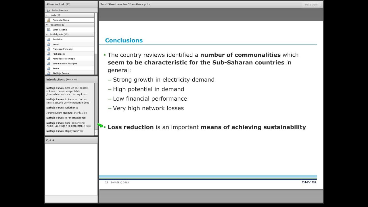 Analysis of Electricity Tariffs in Africa electricity supply