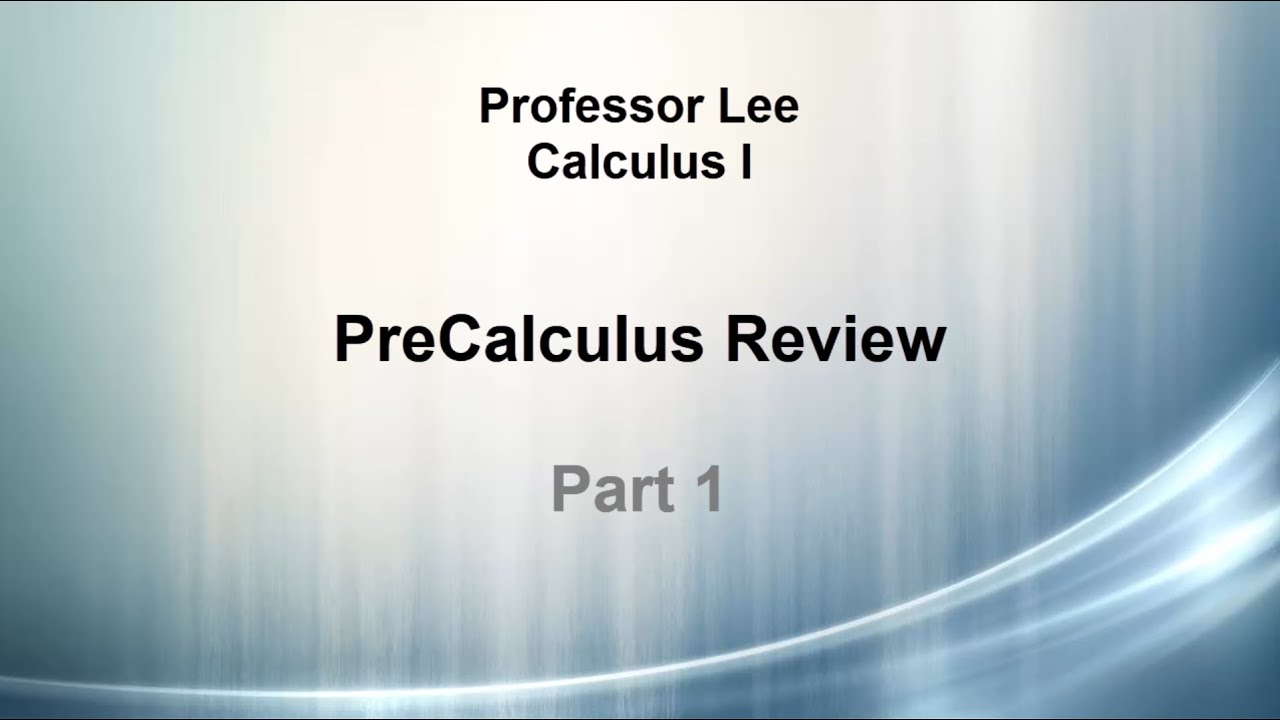 PreCalculus Review - YouTube