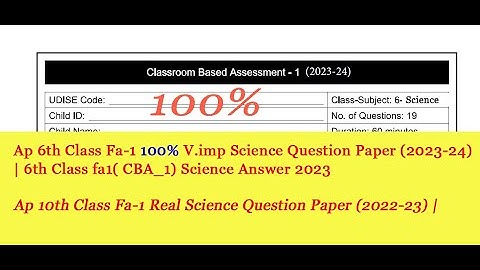 Ap 6th Class Fa-1💯V.imp Science🥳Question Paper (2023-24) | 6th Class fa1 ( CBA_1)Science  Paper 2023