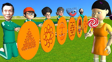 Squid Game vs Scary Teacher 3D Hide in Dalgona Candy vs Wall Level Max Shapes Challenge Who