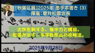 秋葉区展】2025年 墨手本書き (3) ｜揮毫：菅井松雲会長 - YouTube