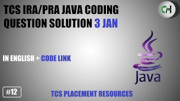 TCS IRA Java Question | TCS PRA Java Question | TCS CPA Java Question | TCS IRA | TCS PRA | TCS CPA