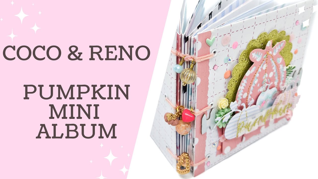 Autumn / Fall Coptic Bound Mini Album Coco & Reno Pumpkin Patch