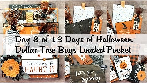 Day 8 of 13 Days of Halloween  2022 Dollar Tree Bags Loaded pocket Polly