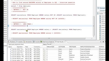 SQL HOW TO FIND SECOND MAX SALARY INTERVIEW QUESTION