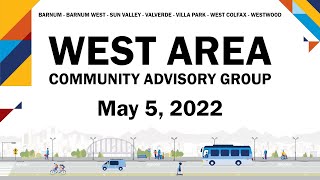 West Colfax Area Program of Projects - Virtual Public Meeting (5/5/22)