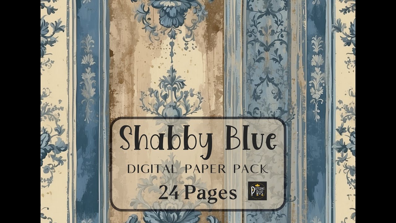 Shabby Blue Digital Paper Pack