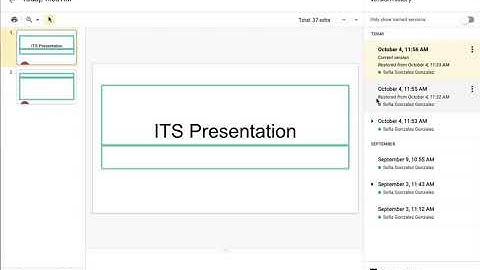 Saving and Version History on Google Slides