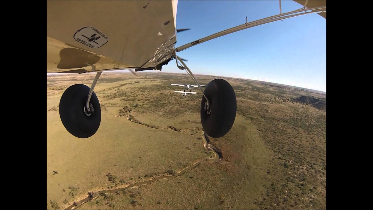 Fat Tire Cowboys Super Cub Flying Under a American Champion Scout