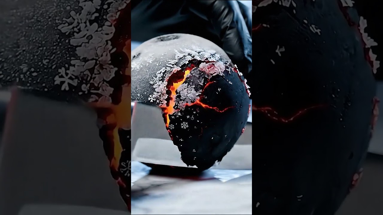 Frozen Lava ASMR | Gently Slicing Through Frozen Crust