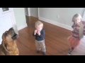 Siblings and dog play the blues