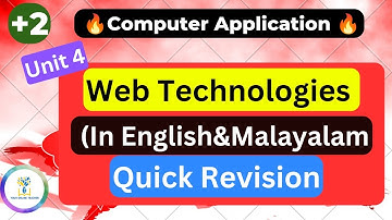 💥CA Chapter 4💥Web Technologies|Quick Revision| English & Malayalam |Plus Two|2023|