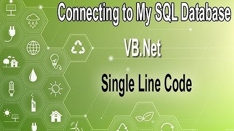 Connecting MySQL Database Using VB.NET Single Line
