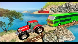 Chained tractor towing gameplay - Farming tractor rescue simulator - Android GamePlay screenshot 3