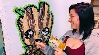 ASMR Rug Tufting | Guardians of the Galaxy Groot Rug (Start To Finish)