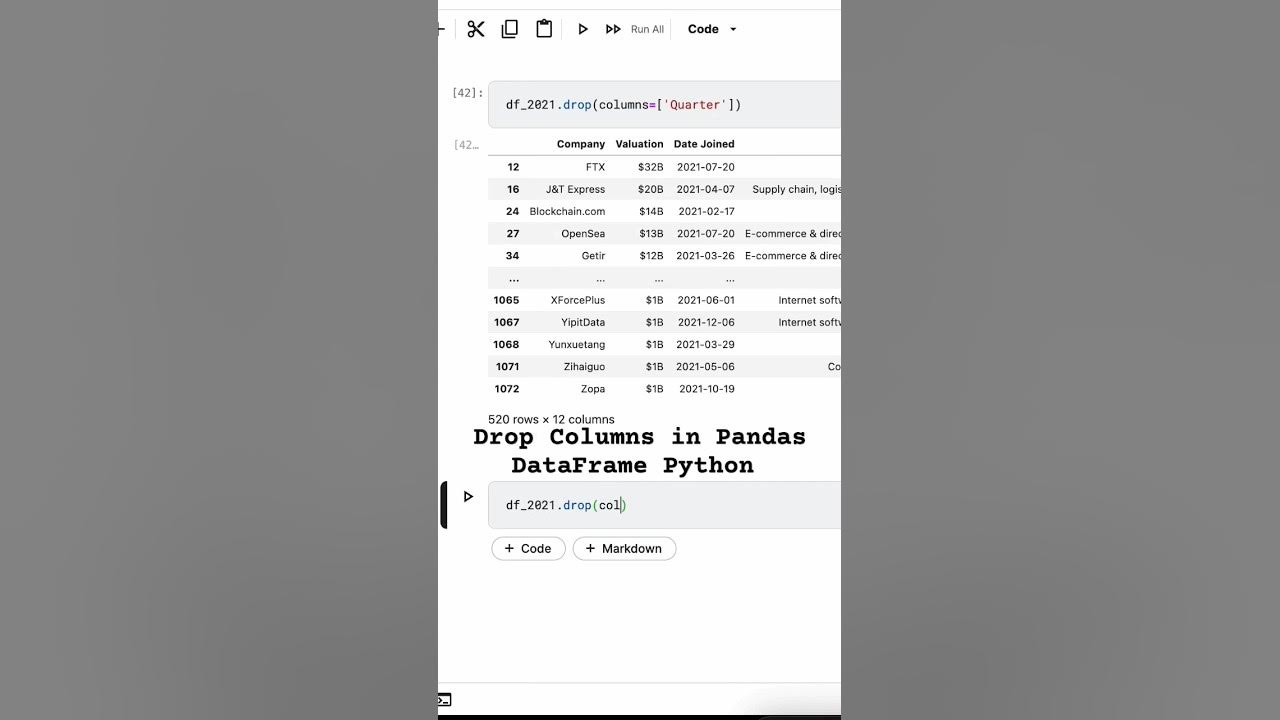 How to Drop Columns in Pandas DataFrame Python #python #pandas # ...