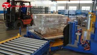 on-line fully automatic pallet stretch film wrapping machine pallet wrapper
