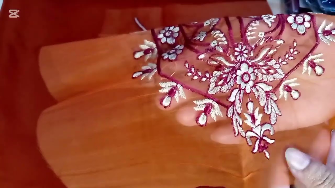 Eid k liye buhat shandar dress embroidery or patches k Sath ..