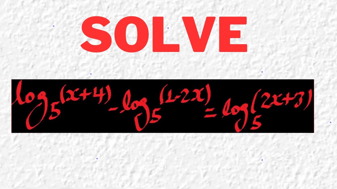 Logarithmic Equations | Solve with Exponent Form - YouTube