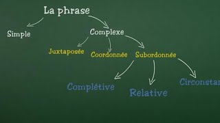 La phrase simple et la phrase complexe (juxtaposée, coordonnée subordonnée/ relative/complétive...)
