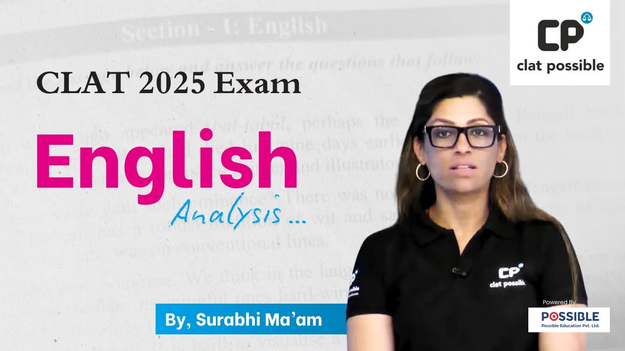 English Section Analysis | CLAT 2025 Exam Paper | CLAT Possible - YouTube