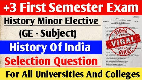 +3 First Semester Exam // History Minor Elective // From Pre History To Vedic Age Selection Question