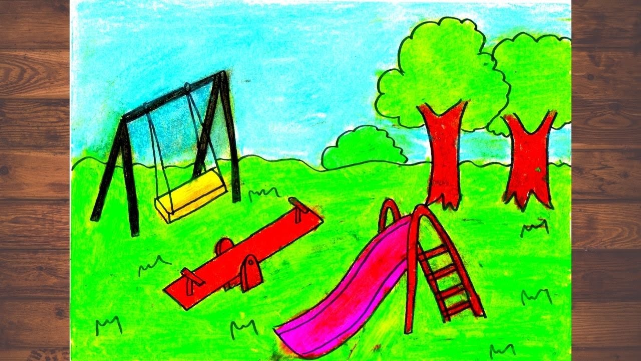Children on a Toy Slide in a Summer Park Stock Vector - Illustration of  childish, toddler: 277704129