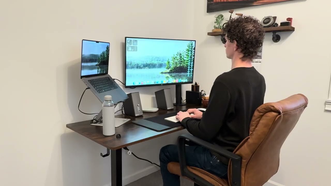 VVENACE Store Electric Standing Desk with 4 Wheels | Honest Review