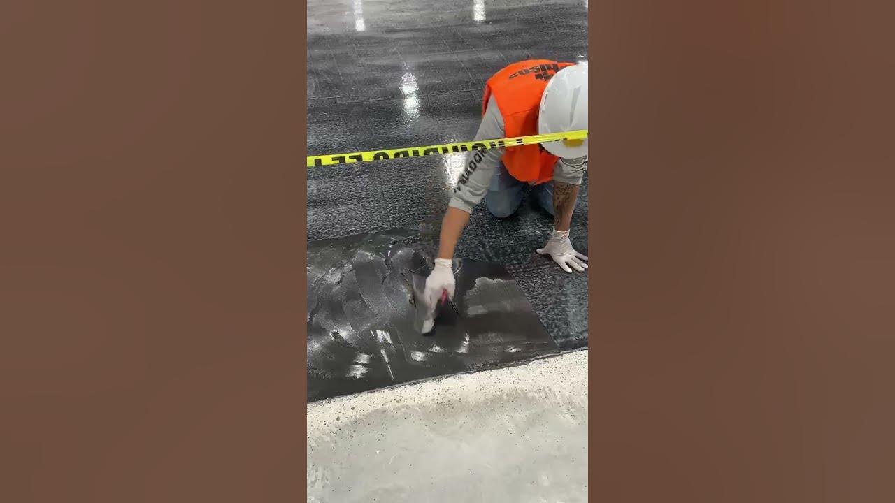 Installer Applying Staticworx Epoxy Adhesive YouTube