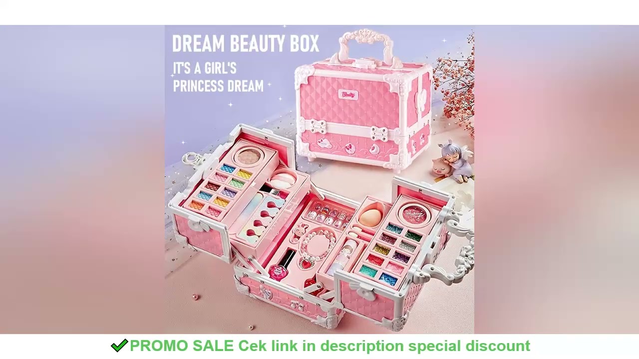 Kids Makeup Kit for Little Girls 49 Pcs Washable Makeup Kit Kids Real Girls Makeup Kit with Cosmetic