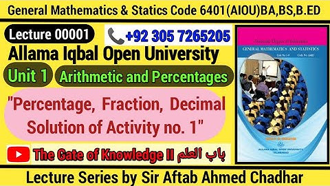 Lec1_Unit_1_6401_General Mathematics and Statics_Allama Iqbal Open University_AIOU