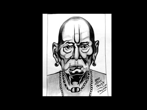 Live Swami Samartha face sketch (1) | Artist Shekhar Sane - YouTube