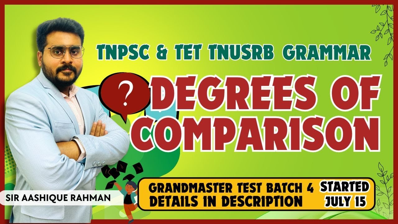 DEGREES OF COMPARISON GRAMMAR | GENERAL ENGLISH | 100 % SUCCESS TNPSC ...