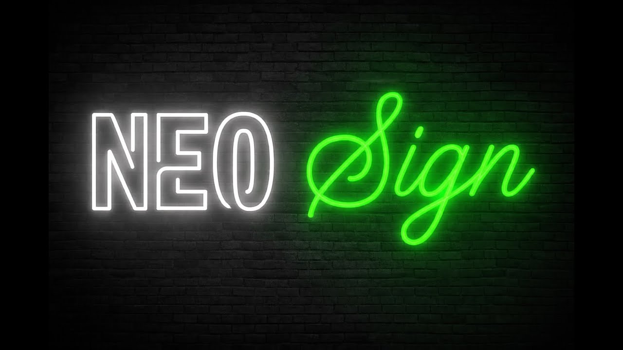Neon Sign Photoshop Script | Instant Neon Glow Preview Mockup