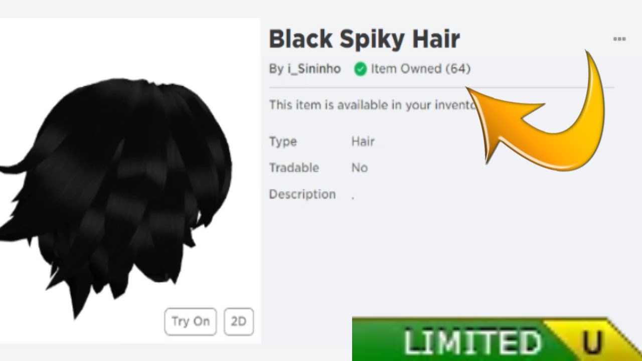 X 上的RBXNews：「FREE UGC LIMITED: The Black Spiky Hair releases 4/12 @ 6 PM  EST in the Roblox Marketplace!  / X