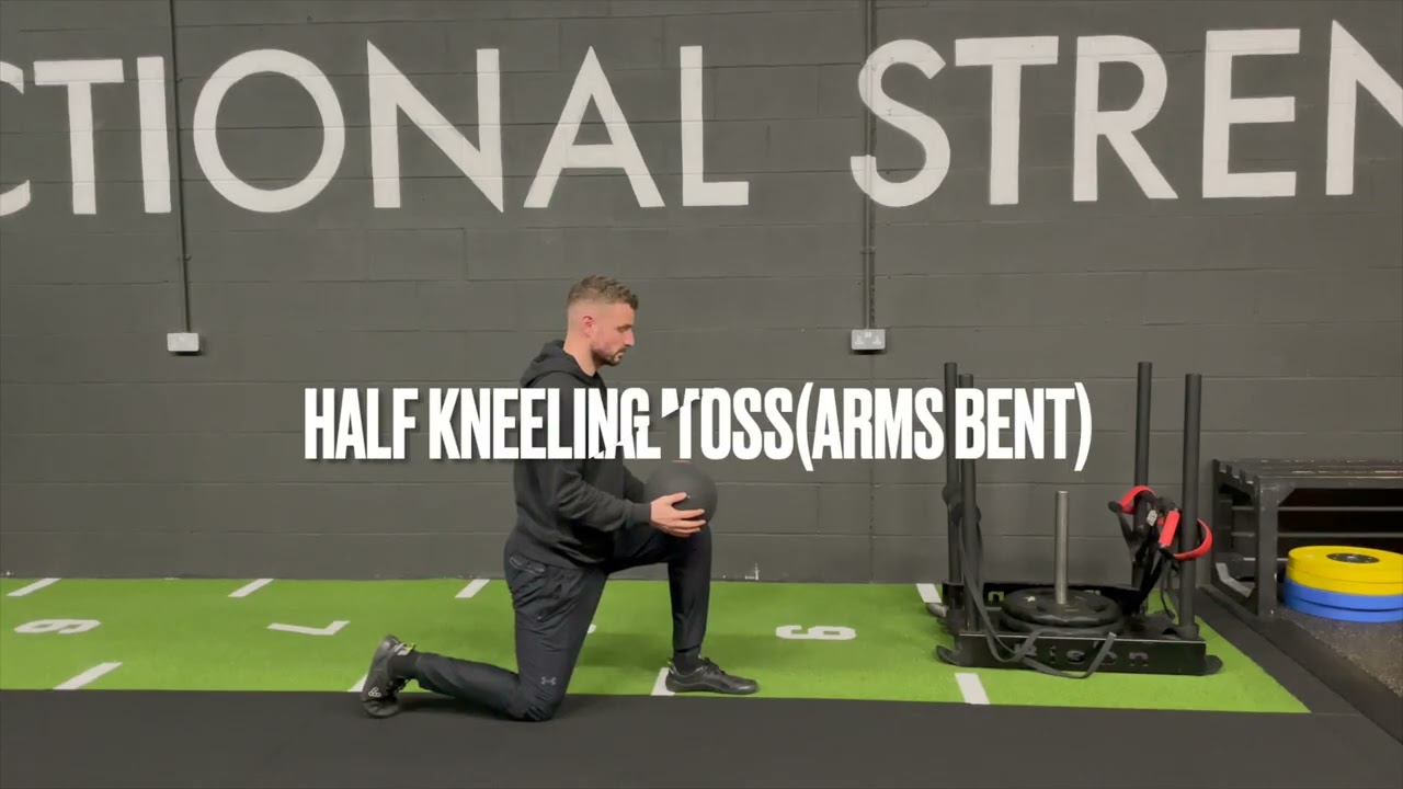 HALF KNEELING MED BALL ROTATIONAL TOSSARMS BENT