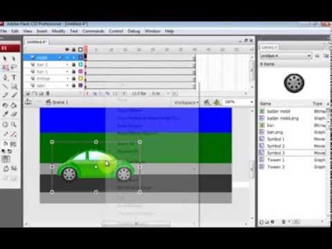 Cara Membuat  Animasi  Mobil  Berjalan Dengan Adobe Flash 