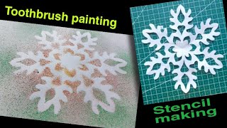 Stencil making and toothbrush painting | Stencil Art for kids - Gyaneshwari