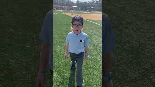 8 year old Lathan The Kid Umpire explains his call at first #lathanthekidumpire #baseball